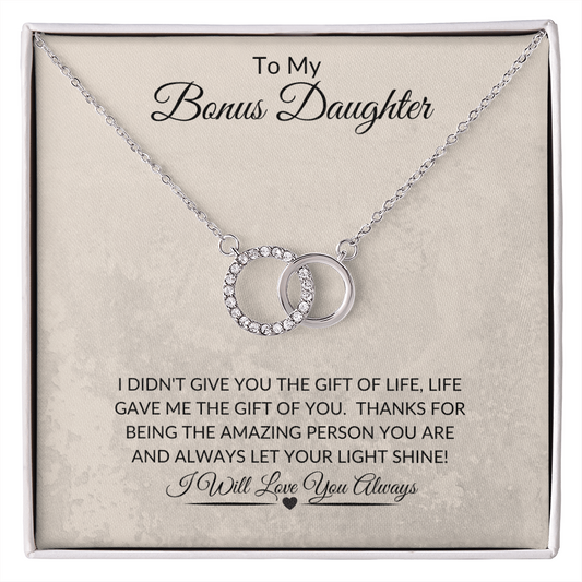 To My Bonus Daughter Perfect Pair Necklace
