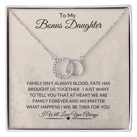 To My Bonus Daughter Perfect Pair Necklace