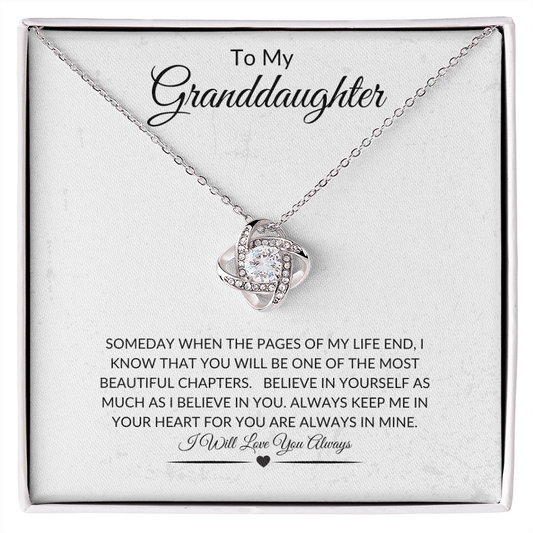 To My Granddaughter Someday Love Knot Necklace