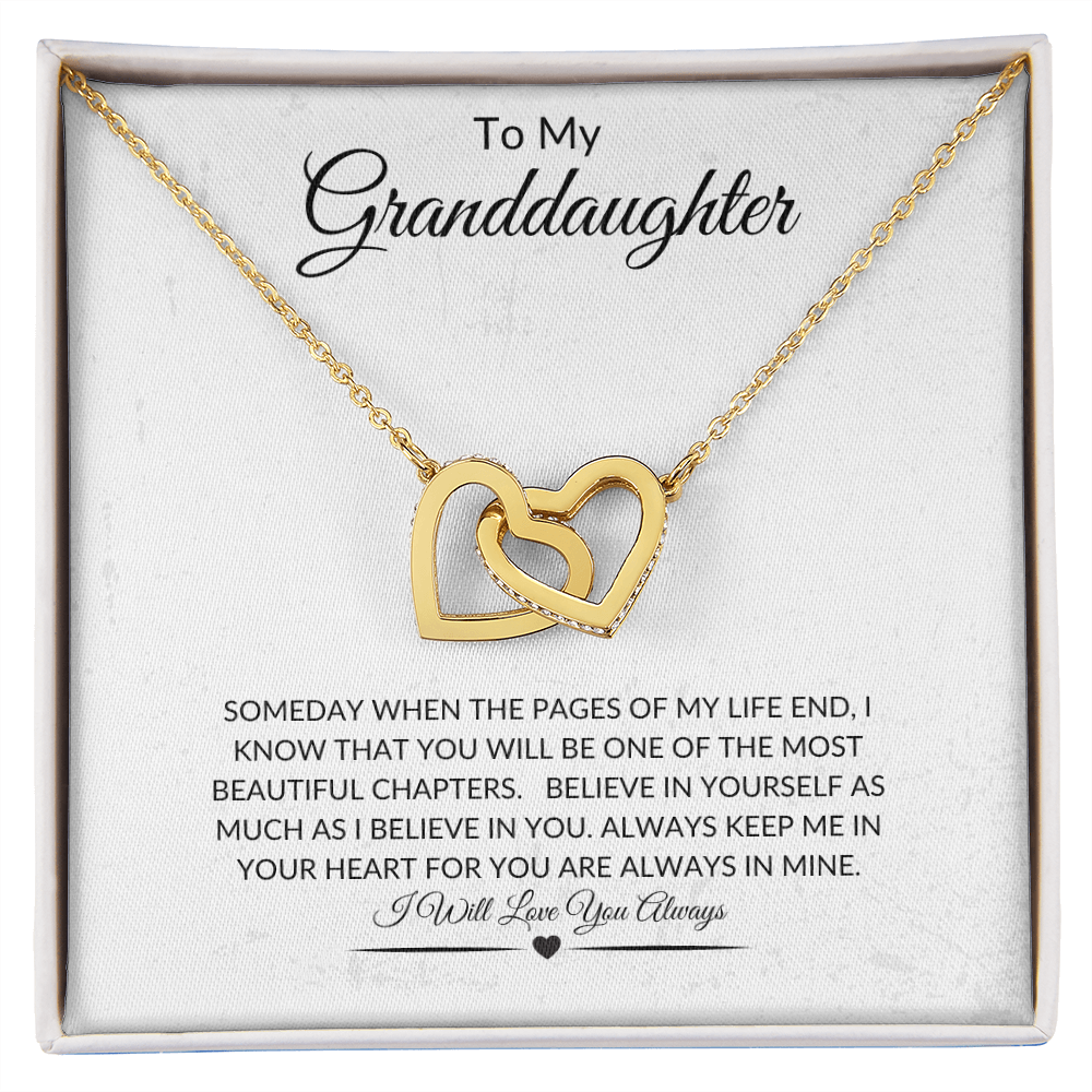 To My Granddaughter Interlocking Hearts Necklace