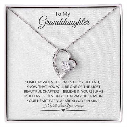 To My Granddaughter Forever Love Necklace