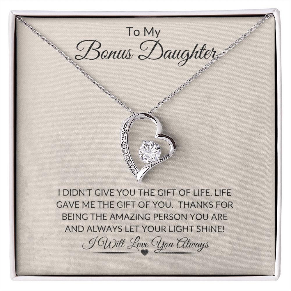To my Daughter-In-Law - My Bonus Daughter Necklace - Forever Love Neck